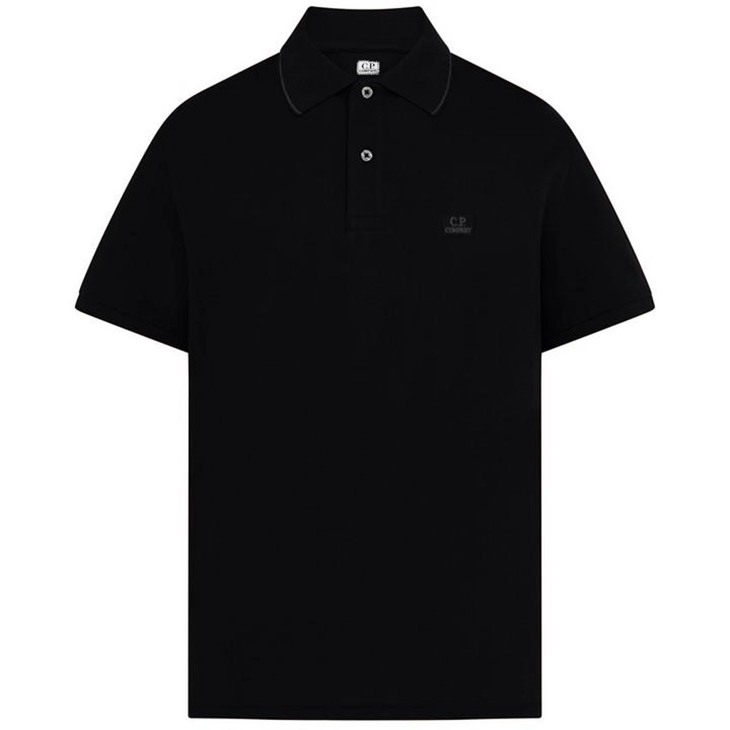 CP Company Short Sleeve Tipped Polo Shirt - Black
